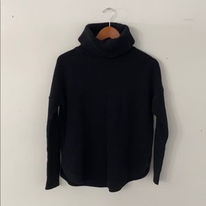 Black Waffle Turtleneck Sweater